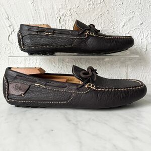 Ernest Hemingway Driving Moccasins Loafers Brown Pebbled Leather-Mens Size 11.5